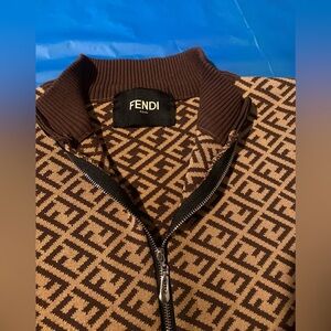 Fendi Brown Geometric Women Dress